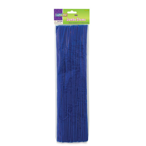 Creativity Street Jumbo Chenille Stems 12″ – (100 Pack) Blue pipe cleaners  - Quality Art, Inc. School and Fine Art Supplies